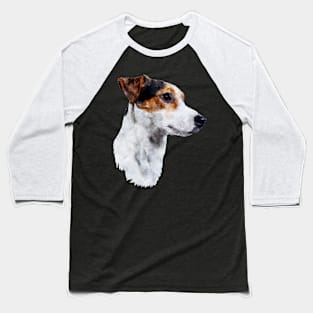 Dramabite Watercolour Jack Russel Puppy Dog Baseball T-Shirt